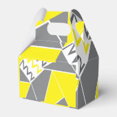 Geometrisches Muster für gelbgraue Zickzack Streif Geschenkschachtel (Rückseite)