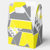 Geometrisches Muster für gelbgraue Zickzack Streif Geschenkschachtel (Geöffnet)