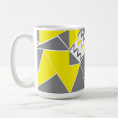 Geometrisches Muster für gelbgraue Zickzack Streif Kaffeetasse (Links)