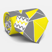 Geometrisches Muster für gelbgraue Zickzack Streif Krawatte (Gerollt)