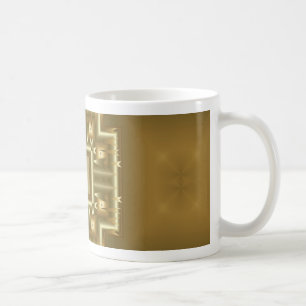 Geometrisches Muster für Gold und Creme Kaffeetasse