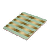 Geometrisches Muster für goldgrüne Streifen Fliese (Seite)