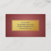 Geometrisches Muster für Goldrahmen Visitenkarte (Rückseite)