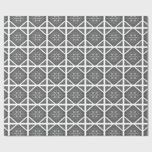 Geometrisches Muster für graue weiße Tile Geschenkpapier (Flach)