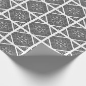 Geometrisches Muster für graue weiße Tile Geschenkpapier (Ecke)