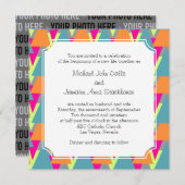 Geometrisches Muster für Hochzeitstile der 80er Ja Einladung (Vorne/Hinten)