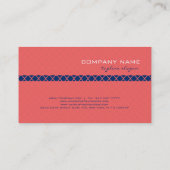 Geometrisches Muster für Korallen und Weißquatrefo Visitenkarte (Rückseite)