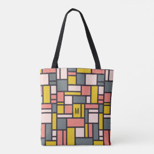 Geometrisches Muster für kundenspezifische Monogra Tasche