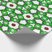 Geometrisches Muster für leuchtendes grün und rosa Geschenkpapier (Ecke)