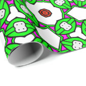 Geometrisches Muster für leuchtendes grün und rosa Geschenkpapier (Rolleneckpunkt)