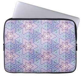 Geometrisches Muster für lila und türkisfarbene St Laptopschutzhülle