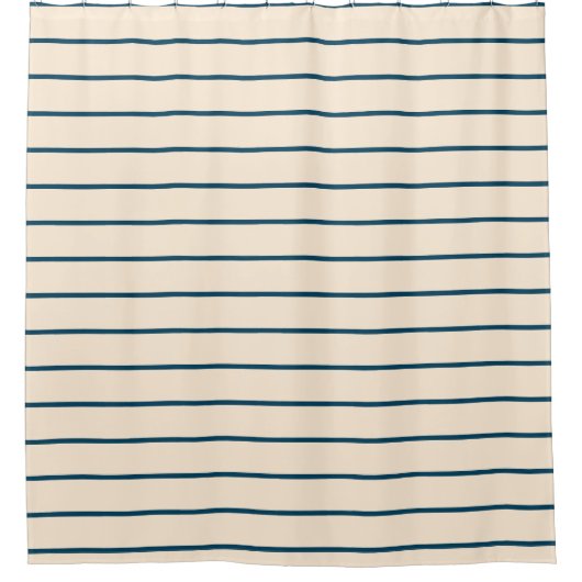 Geometrisches Muster für Marine und Elfenbein Duschvorhang (Vorderseite)