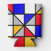 Geometrisches Muster für mehrfarbige Quadrate Dosenkühler (Vorderseite)
