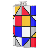 Geometrisches Muster für mehrfarbige Quadrate Flachmann (Links)