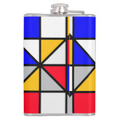 Geometrisches Muster für mehrfarbige Quadrate Flachmann (Rückseite)