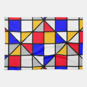 Geometrisches Muster für mehrfarbige Quadrate Geschirrtuch (Horizontal)