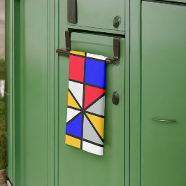 Geometrisches Muster für mehrfarbige Quadrate Geschirrtuch