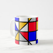 Geometrisches Muster für mehrfarbige Quadrate Kaffeetasse (Vorderseite Links)