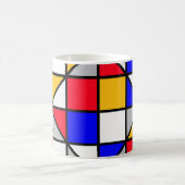 Geometrisches Muster für mehrfarbige Quadrate Kaffeetasse (Mittel)