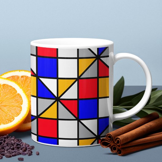 Geometrisches Muster für mehrfarbige Quadrate Kaffeetasse