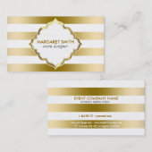 Geometrisches Muster für mit Monogramm Streifen Visitenkarte (Vorne/Hinten)