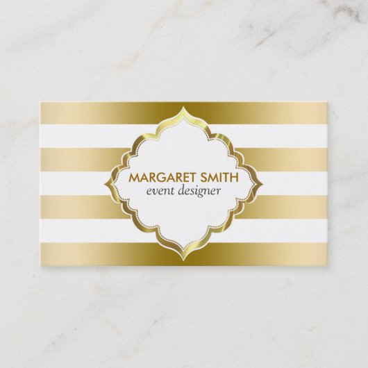 Geometrisches Muster für mit Monogramm Streifen Visitenkarte (Vorderseite)