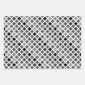 Geometrisches Muster für monochrome Glitzer Geschenkpapier Set (Vorderseite 3)