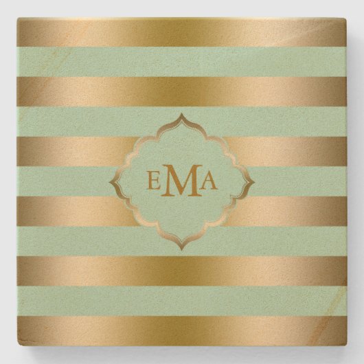 Geometrisches Muster für monogrammatikales Gold- u Steinuntersetzer (Vorderseite)