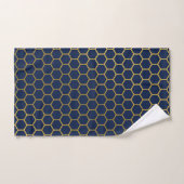 Geometrisches Muster für Navy Blue & Gold Hexagon Badhandtuch Set (Handtuch)