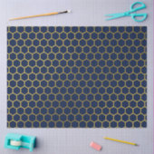 Geometrisches Muster für Navy Blue & Gold Hexagon Seidenpapier (Basteln)