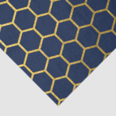 Geometrisches Muster für Navy Blue & Gold Hexagon Seidenpapier (Ausschnitt)