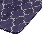 Geometrisches Muster für Navy Blue Quatrefoil Schneidebrett (Ecke)