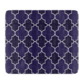 Geometrisches Muster für Navy Blue Quatrefoil Schneidebrett (Vorderseite)