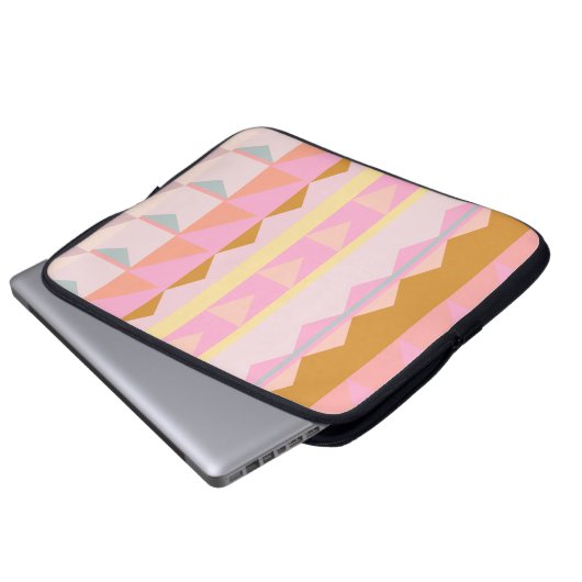 Geometrisches Muster für niedliche Rosa- und Paste Laptopschutzhülle (Vorne Knopf)