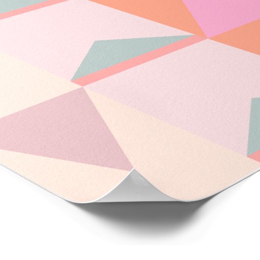 Geometrisches Muster für niedliche Rosa- und Paste Poster (Ecke)