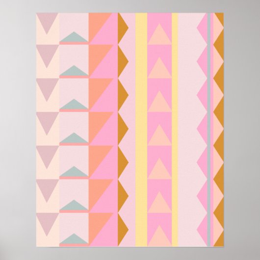 Geometrisches Muster für niedliche Rosa- und Paste Poster (Vorne)