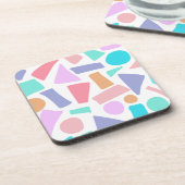 Geometrisches Muster für pastellfarbene Formen Getränkeuntersetzer (Linke Seite)