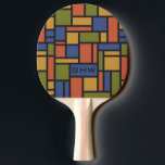 Geometrisches Muster für Pingpongpaddel in Monogra Tischtennis Schläger<br><div class="desc">Farbenfrohe Mondrian-inspiriert Muster. Sehen Sie in meinem Geschäft für weitere Artikel mit und Farbwahl von diesem Design.</div>