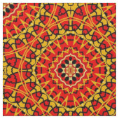 Geometrisches Muster für Red & Orange Oriental Boh Stoff (Nahaufnahme)