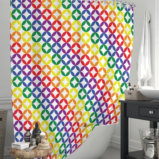 Geometrisches Muster für Regenbogen Duschvorhang