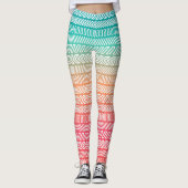 Geometrisches Muster für Regenbogen Leggings (Vorderseite)