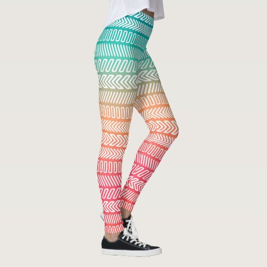 Geometrisches Muster für Regenbogen Leggings (Rechts)