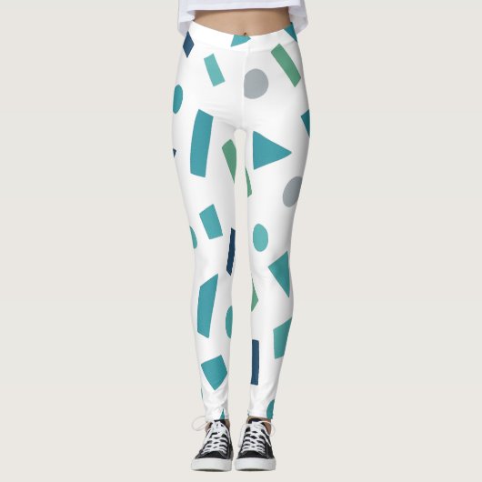 Geometrisches Muster für Retro-80er-Memphis Leggings (Vorderseite)