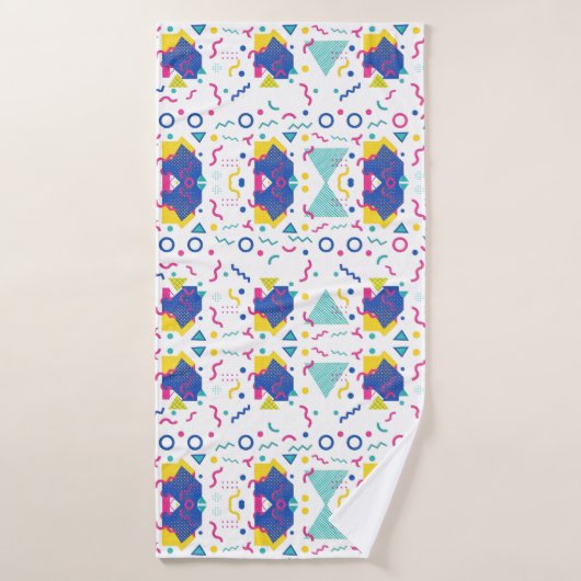 Geometrisches Muster für Retro-Memphis Badehandtuch (Badehandtuch)