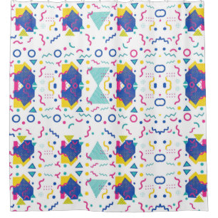 Geometrisches Muster für Retro-Memphis Duschvorhang