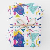 Geometrisches Muster für Retro-Memphis Geschenkpapier Set (Beispiel)
