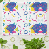 Geometrisches Muster für Retro-Memphis Geschirrtuch (Gefaltet)