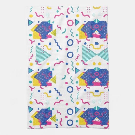 Geometrisches Muster für Retro-Memphis Geschirrtuch (Vertikal)