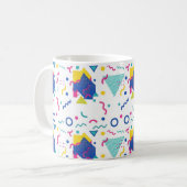 Geometrisches Muster für Retro-Memphis Kaffeetasse (Vorderseite Links)