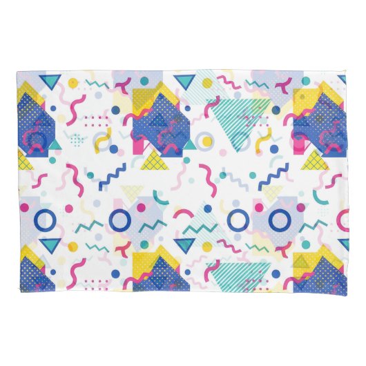 Geometrisches Muster für Retro-Memphis Kissenbezug (Vorderseite)